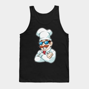 Chef with Chef's hat & funny Sunglasses Tank Top